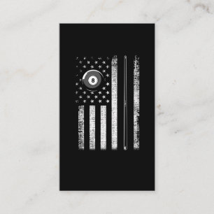 -Amerikaanse Vlaggenpool Billiards 8 Ball Visitekaartje