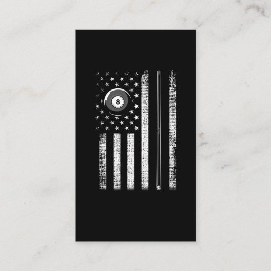 -Amerikaanse Vlaggenpool Billiards 8 Ball Visitekaartje (Voorkant)