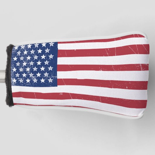 Amerikaanse Vlaggenschuur Schilderen  Rustiek Amer Golfheadcover (Voorkant)