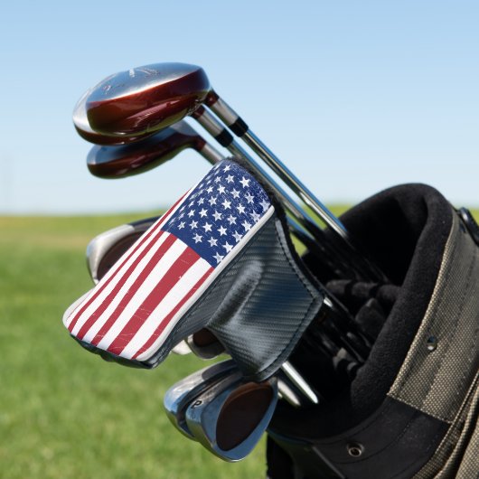 Amerikaanse Vlaggenschuur Schilderen  Rustiek Amer Golfheadcover (Insitu)