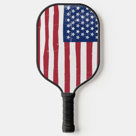 Amerikaanse Vlaggenschuur Schilderen  Rustiek Amer Pickleball Paddle (Voorkant)