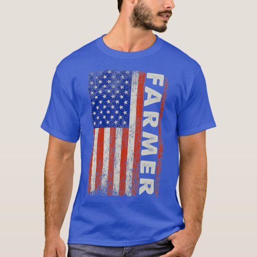 Amerikaanse vlaggenstaat: boerderij van boerderije t-shirt (Voorkant)