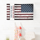 Amerikaanse vlaggenstaat militaire aflossing spandoek (Insitu)