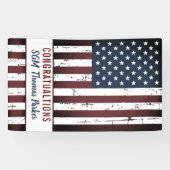 Amerikaanse vlaggenstaat militaire aflossing spandoek (Horizontaal)