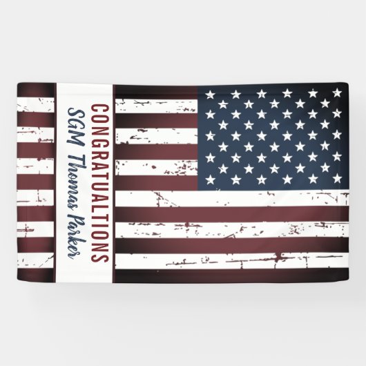 Amerikaanse vlaggenstaat militaire aflossing spandoek (Horizontaal)