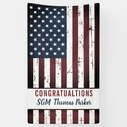 Amerikaanse vlaggenstaat militaire aflossing spandoek