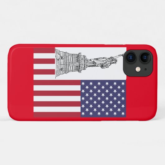 Amerikaanse vlaggenstaat van vrijheid Case-Mate iPhone case (Achterkant (horizontaal))