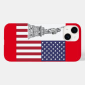 Amerikaanse vlaggenstaat van vrijheid Case-Mate iPhone case (Achterkant (horizontaal))