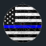 - Amerikaanse vlaggenstaatpolitie met blauwe lijn Dartbord<br><div class="desc">- VS - Politie Thin Blue Line American Flag.amerikaanse blauwe lijn,  vlag,  wet,  agent,  politieman,  politieagent,  politieagent,  staatsvrouw</div>
