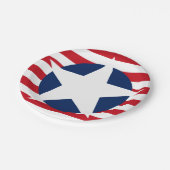 Amerikaanse vlaggenster en strepen patriottisch papieren bordje (Gekanteld)