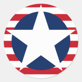 Amerikaanse vlaggenster en strepen patriottisch ronde sticker