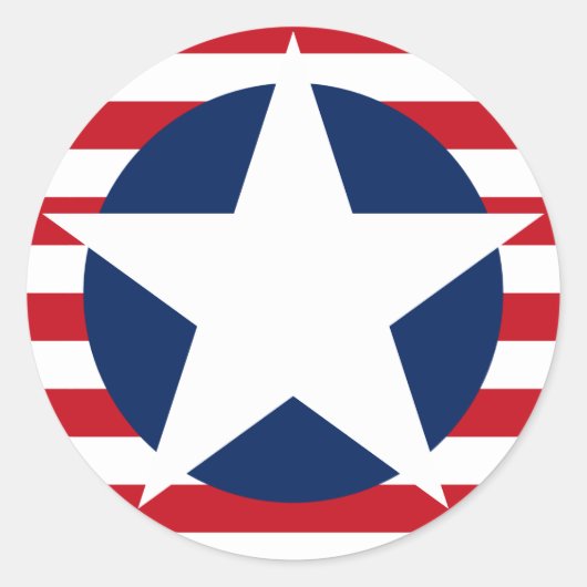 Amerikaanse vlaggenster en strepen patriottisch ronde sticker (Voorkant)