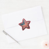 Amerikaanse vlaggenster met lichtstralen ster sticker (Envelop)