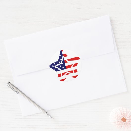 Amerikaanse vlaggenster Stickers (Envelop)
