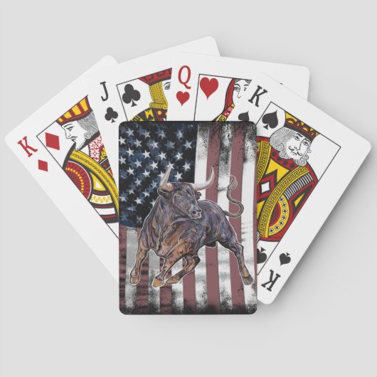 Amerikaanse Vlaggenstier Pokerkaarten (Achterkant)