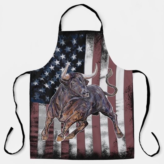 Amerikaanse Vlaggenstier Schort (Voorkant)