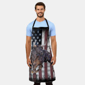 Amerikaanse Vlaggenstier Schort (Gedragen)