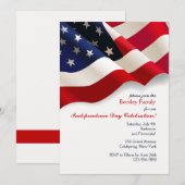 Amerikaanse vlaggenuitnodiging kaart (Voorkant / Achterkant)