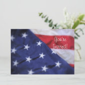 Amerikaanse vlaggenuitnodiging kaart (Staand voorkant)