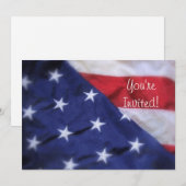 Amerikaanse vlaggenuitnodiging kaart (Voorkant / Achterkant)