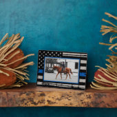 Amerikaanse vlaggepolitie Thin Blue Line Fotoplaat (Zijkant)