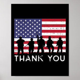 Amerikaanse vlaggeSoldaten Dank u Memorial Day P Poster