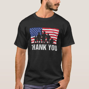Amerikaanse vlaggeSoldaten Verenigde Staten Dank j T-shirt