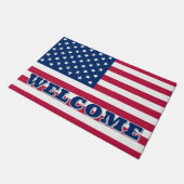 Amerikaanse vlaggestaren en -staven deurmat (Schuin)