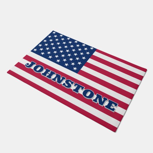 Amerikaanse vlaggestaren en -staven deurmat (Schuin)