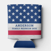 Amerikaanse vlaggestaren stripes patriottische fam blikjeskoeler (Achterkant)