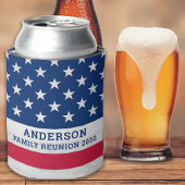 Amerikaanse vlaggestaren stripes patriottische fam blikjeskoeler