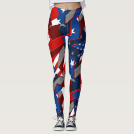 Amerikaanse vlaggestars Abstracte patroonLeggings Leggings