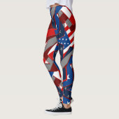 Amerikaanse vlaggestars Abstracte patroonLeggings Leggings (Links)