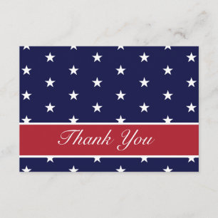 Amerikaanse vlaggestars Dank je wel Bedankkaart
