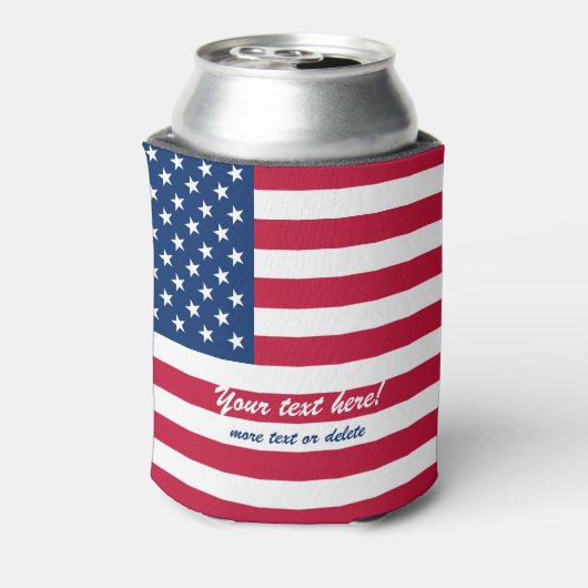 Amerikaanse vlaggestars en stripes blikjeskoeler (Blikje Achterkant)