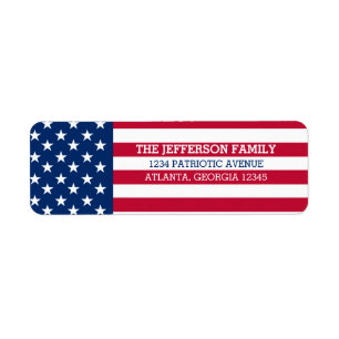 Amerikaanse vlaggestars en stripes etiket