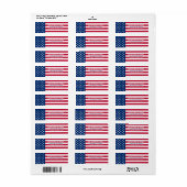 Amerikaanse vlaggestars en stripes etiket (Full Sheet)
