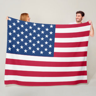 Amerikaanse vlaggestars en stripes fleece deken