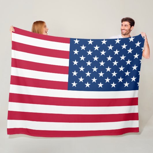 Amerikaanse vlaggestars en stripes fleece deken (In situ)