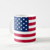 Amerikaanse vlaggestars en stripes koffiemok (Voorkant links)