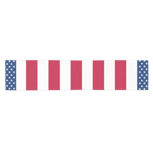 Amerikaanse vlaggestars en stripes korte tafelloper (Horizontaal)