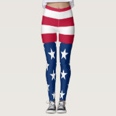Amerikaanse vlaggestars en stripes leggings (Voorkant)