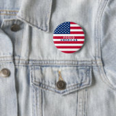 Amerikaanse vlaggestars en stripes ronde button 5,7 cm (In situ)