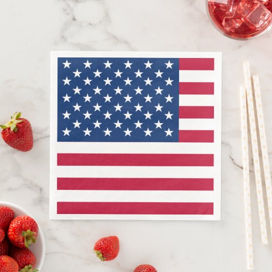 Amerikaanse vlaggestars en stripes servet (Insitu)