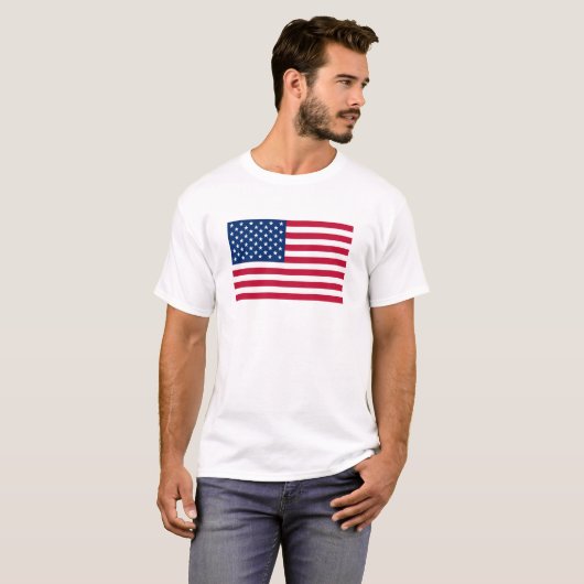 Amerikaanse vlaggestars en stripes t-shirt (Voorkant volledig)