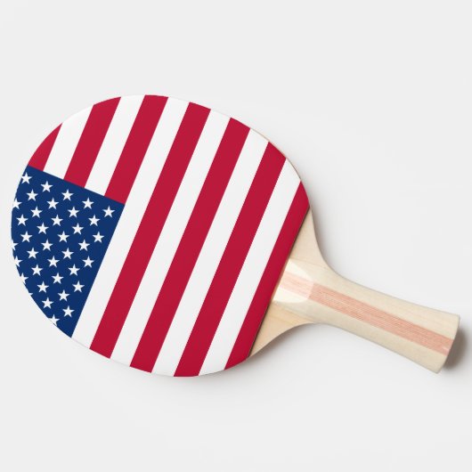 Amerikaanse vlaggestars en stripes tafeltennisbatje (Zijkant)