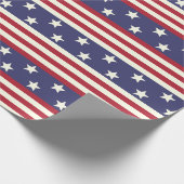 Amerikaanse vlaggestars en Stripes USA Patriotic Cadeaupapier (Hoek)