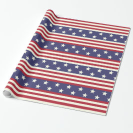 Amerikaanse vlaggestars en Stripes USA Patriotic Cadeaupapier