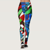 Amerikaanse vlaggestars Greenleaf Abstracte Leggin Leggings (Achterkant)