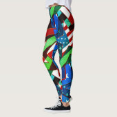 Amerikaanse vlaggestars Greenleaf Abstracte Leggin Leggings (Links)
